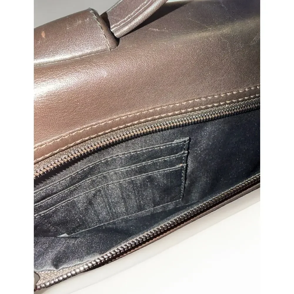 TUMI Slim Leather Briefcase Business Bag 96167BH Dark Brown 3823/1 Fast Shipping